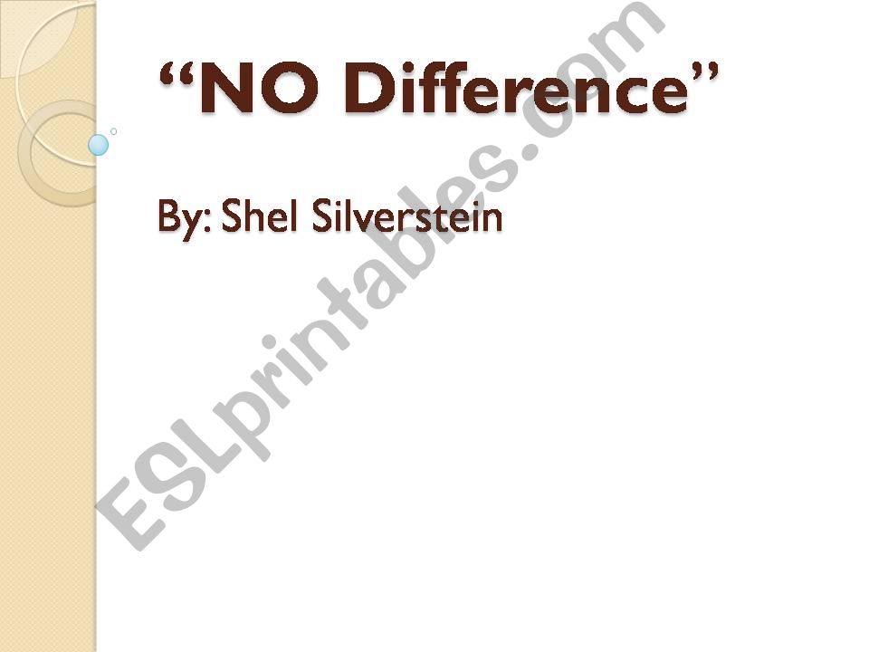 No Difference - Tolerance powerpoint