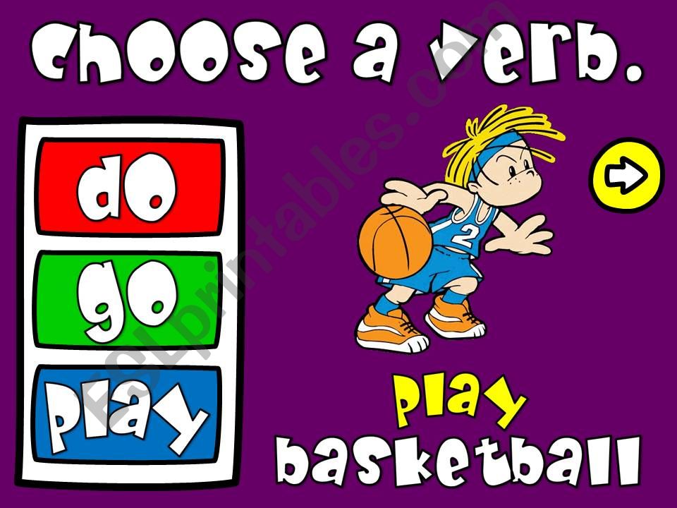 Sports - go, do , play (1/2) powerpoint