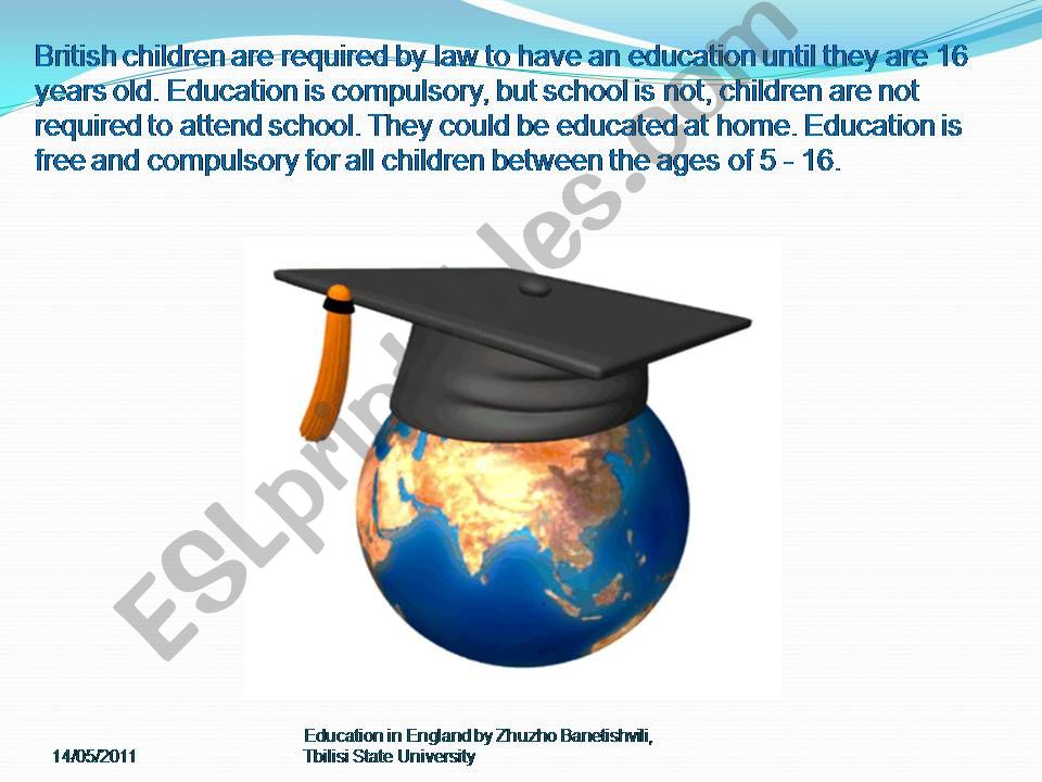 Education in England powerpoint
