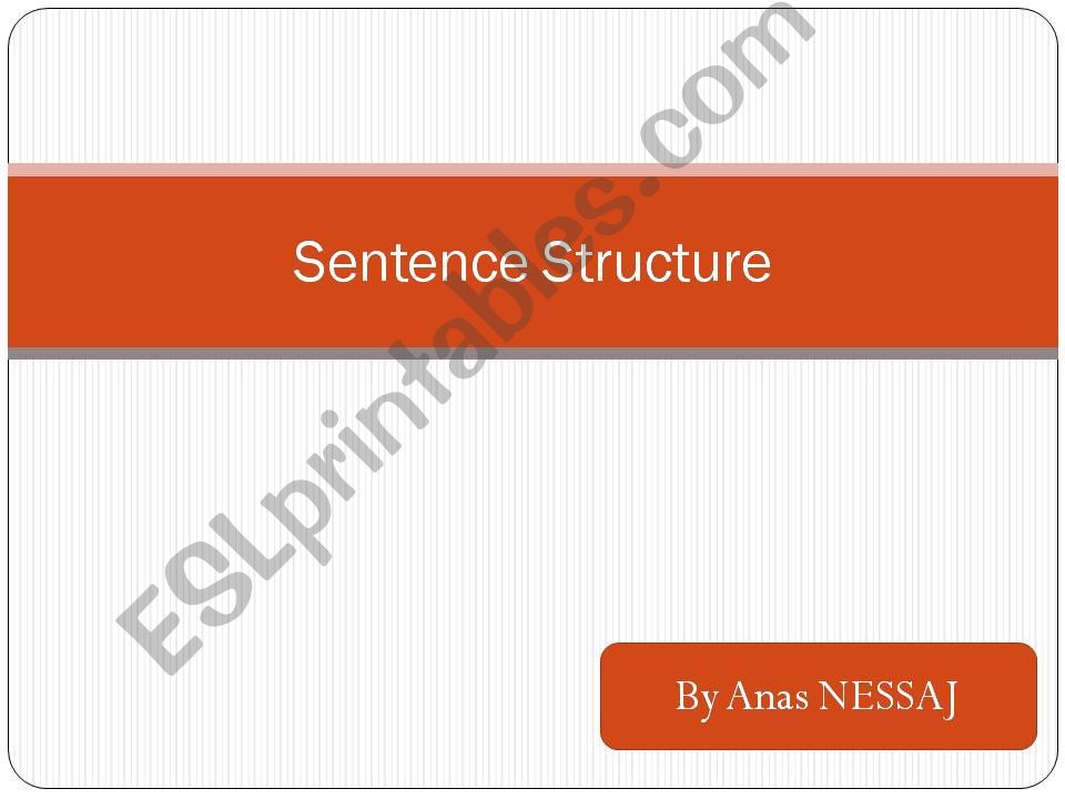 Sentence Structure powerpoint