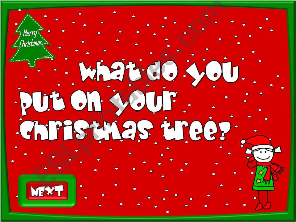 Christmas time - quiz (3/4) powerpoint