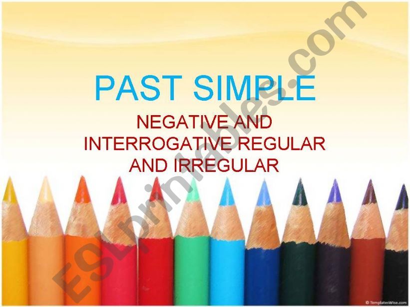 PAST SIMPLE 2/3 powerpoint