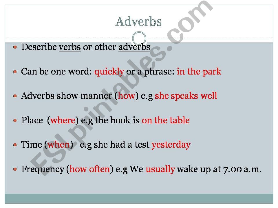 Adverbs powerpoint