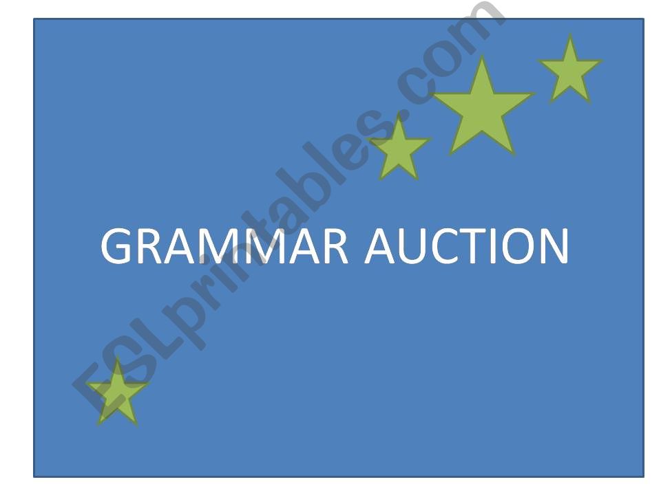Grammar auction powerpoint