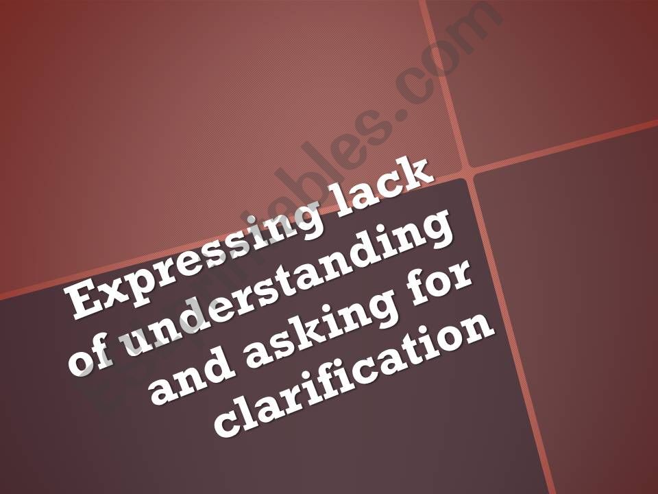 asking for clarification powerpoint
