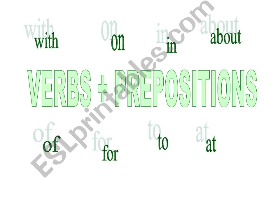 Verbs and prepositions powerpoint
