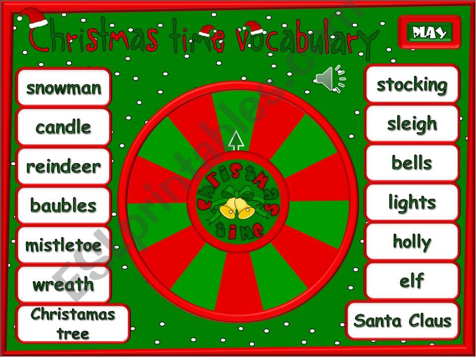Christmas time vocabulary - quiz (1/5) *with sound* 