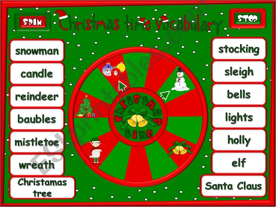 Christmas time vocabulary - quiz (2/5) *with sound* 