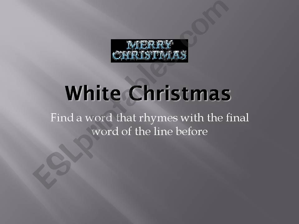 ESL English PowerPoints Christmas song contest