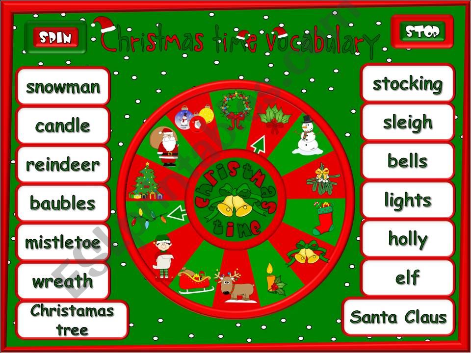  Christmas time vocabulary - quiz (5/5) *with sound* 