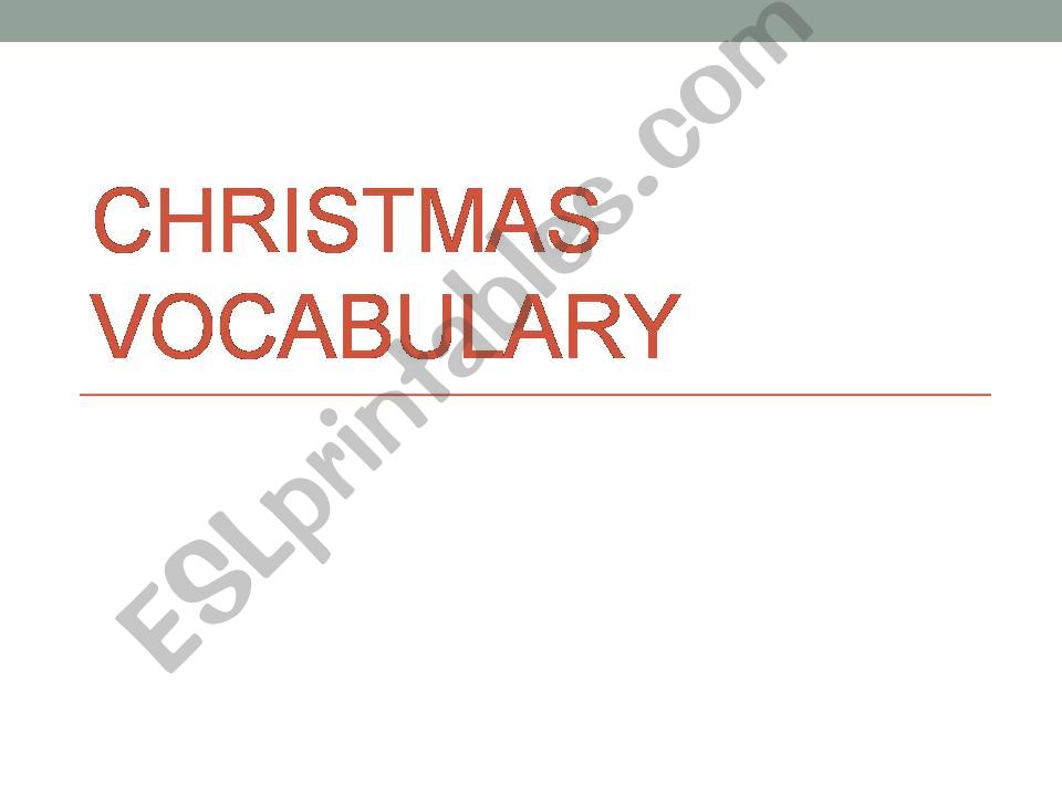 Christmas vocabulary powerpoint