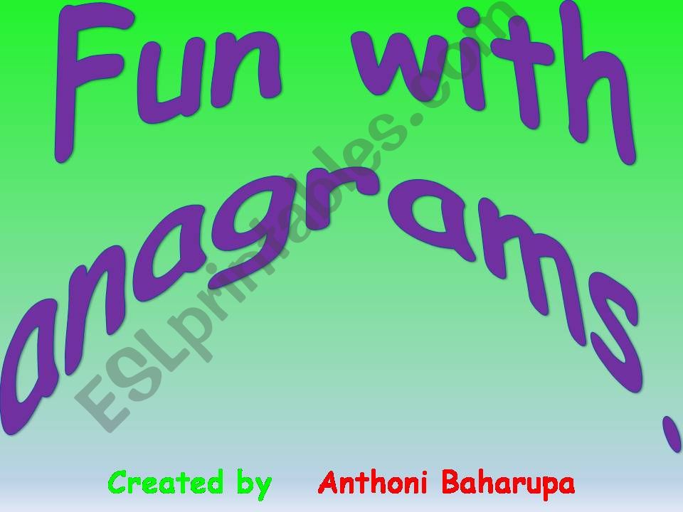 Fun with Anagrams powerpoint