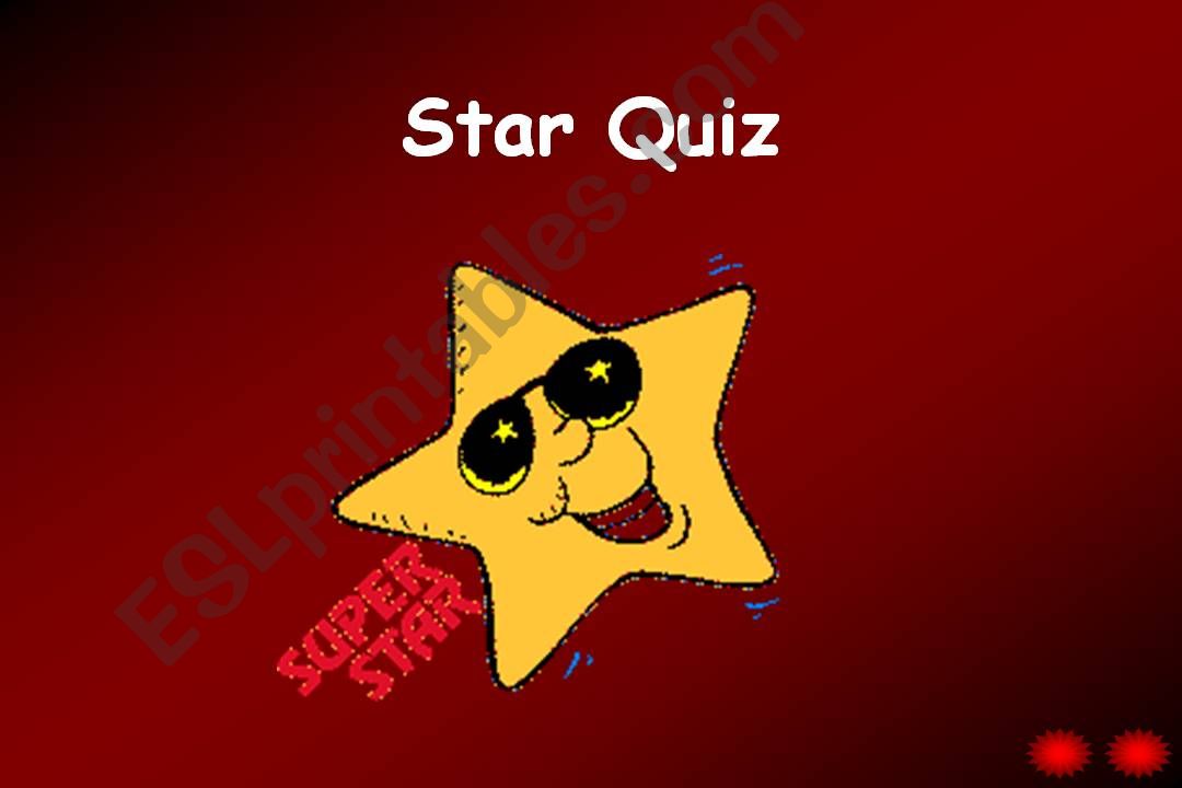 ESL English PowerPoints Star Quiz