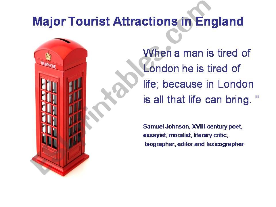 Major Tourist Attractions in England