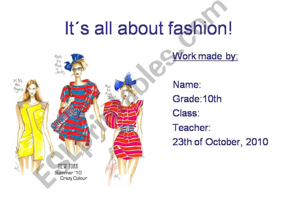 ITs ALL ABOUT FASHION powerpoint