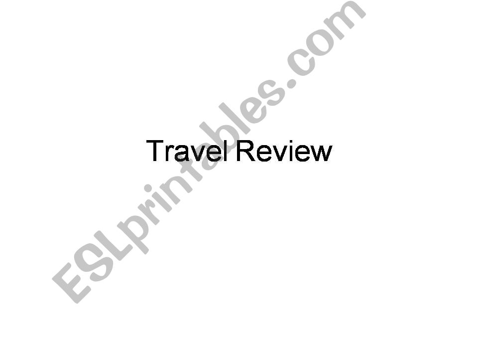 Travel Vocabulary powerpoint