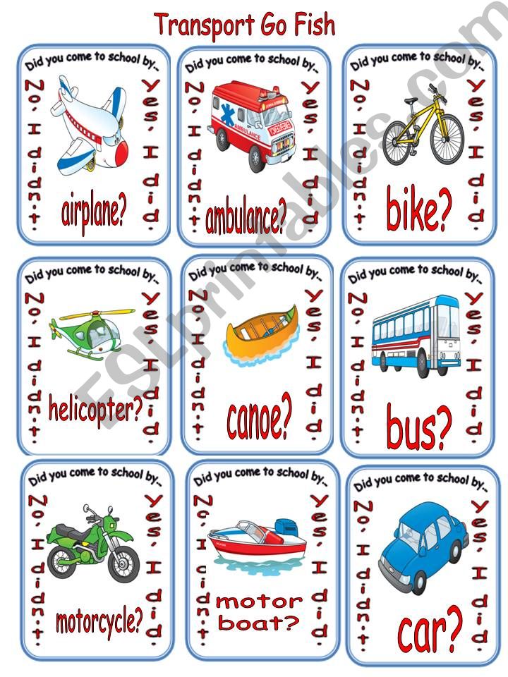 Transportation Go Fish powerpoint