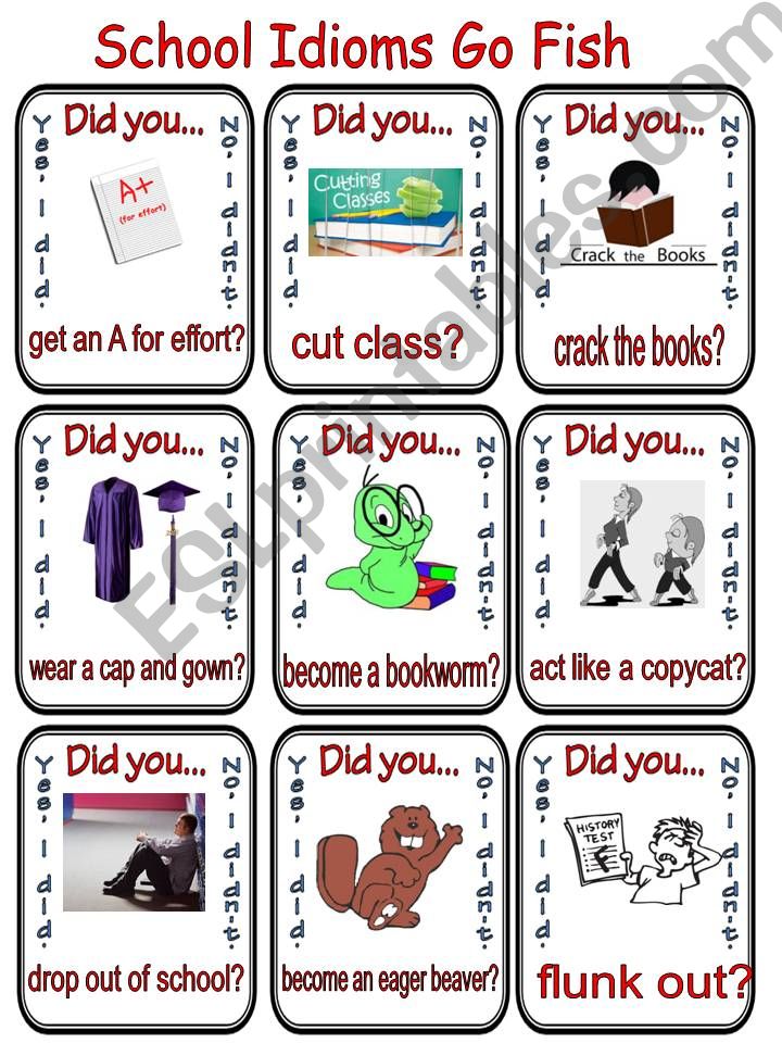 School Idioms Go Fish powerpoint