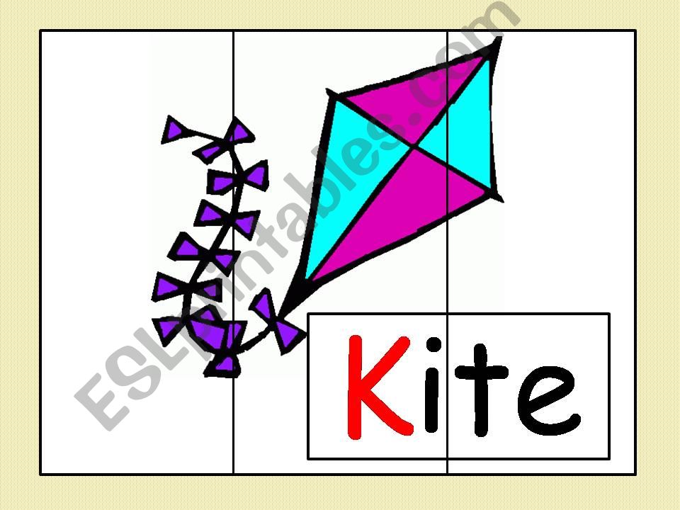 Letter K words Puzzles powerpoint