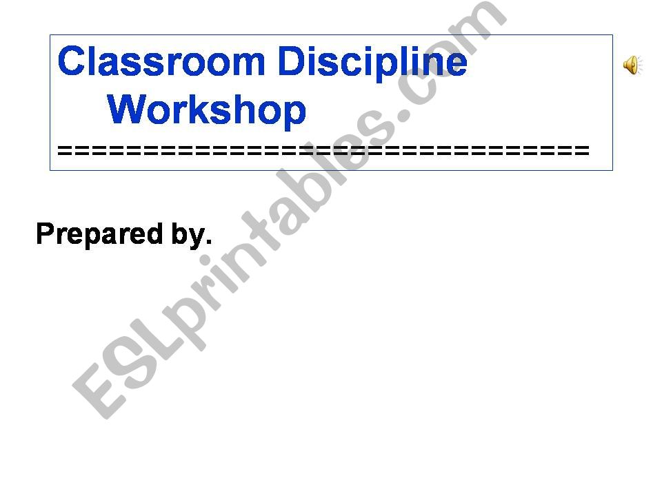 classroom discipline powerpoint