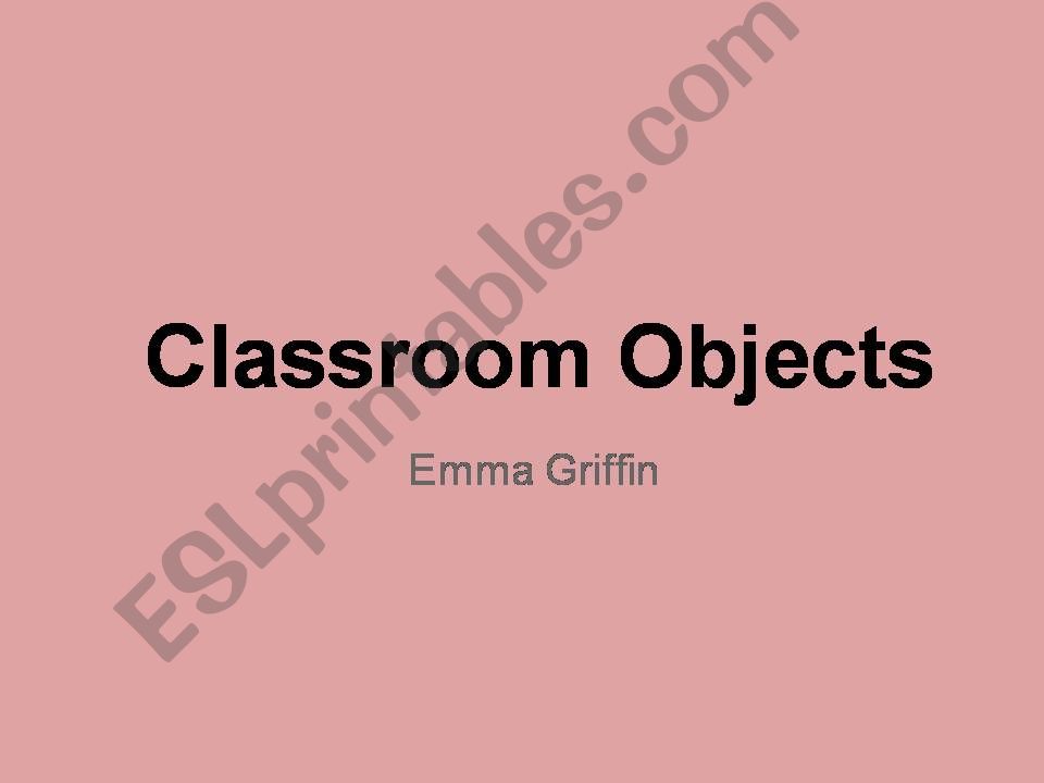 School Objects powerpoint