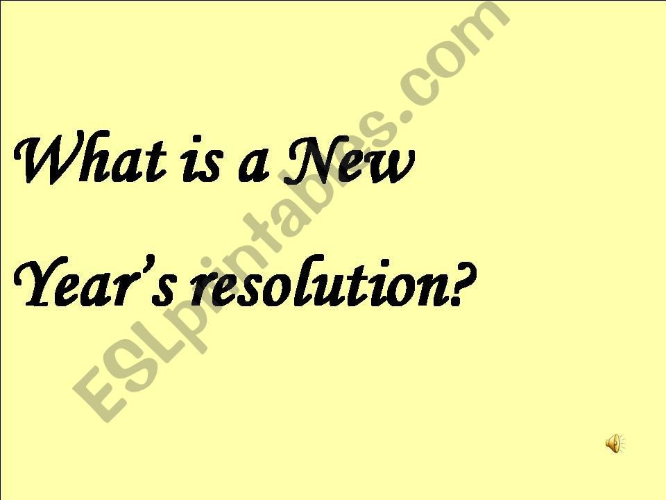 New Years resolution powerpoint