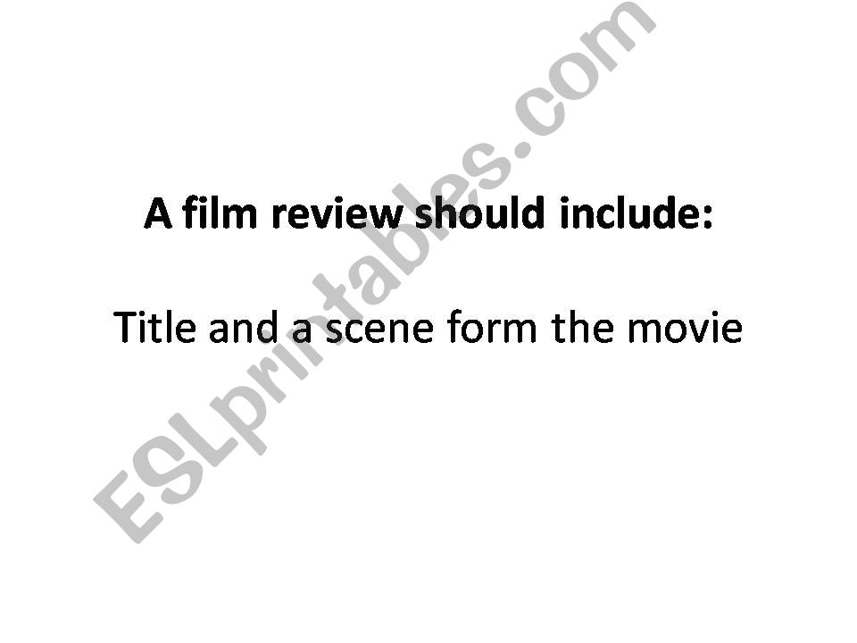 movie review criteria powerpoint