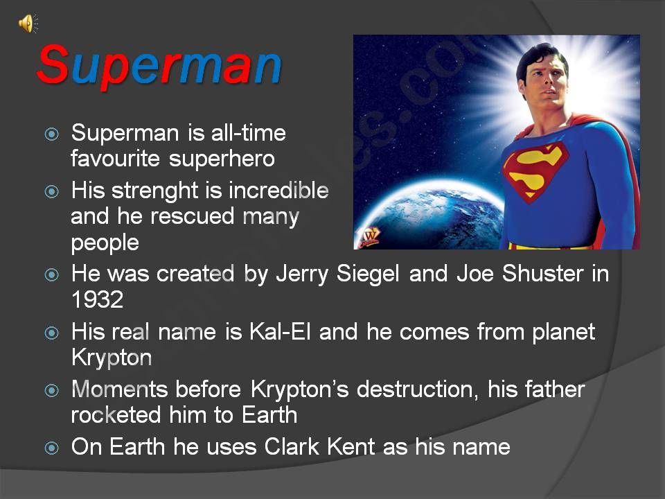 Superheroes Superman 2 powerpoint