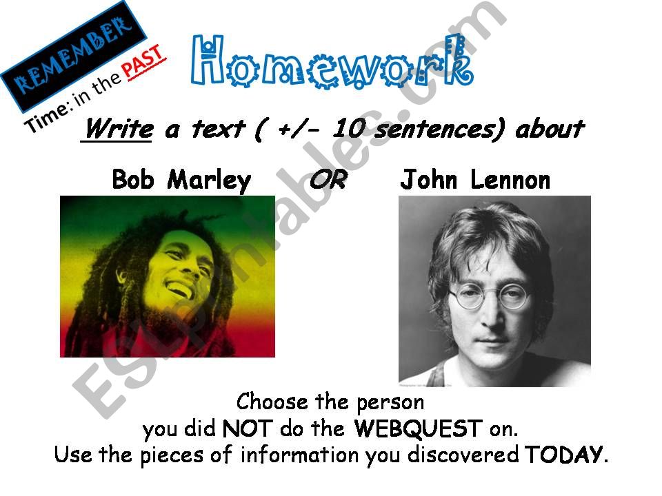 Im a biographer - webquest Marley & Lennon - PART 2