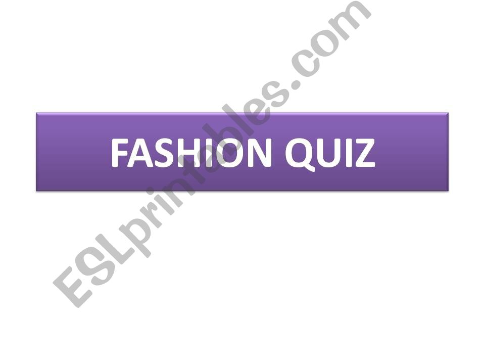 Fashion Quiz powerpoint
