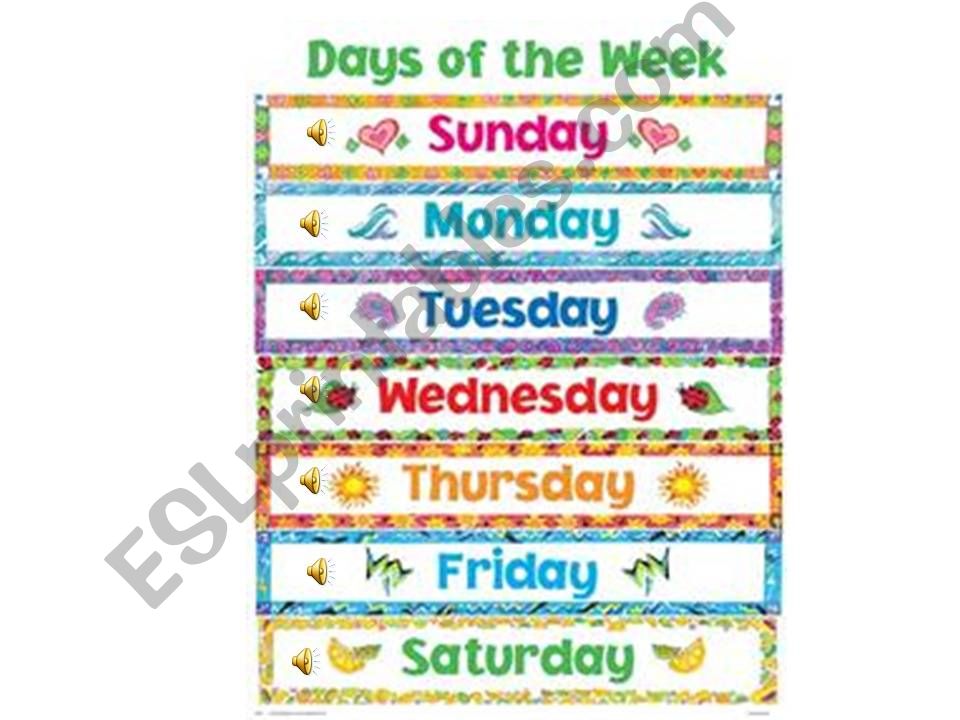 days of the week powerpoint