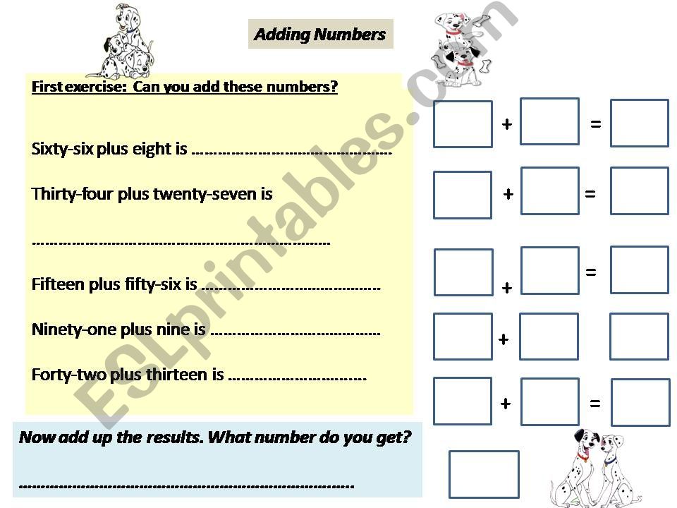 numbers worksheet (learning number 1-100