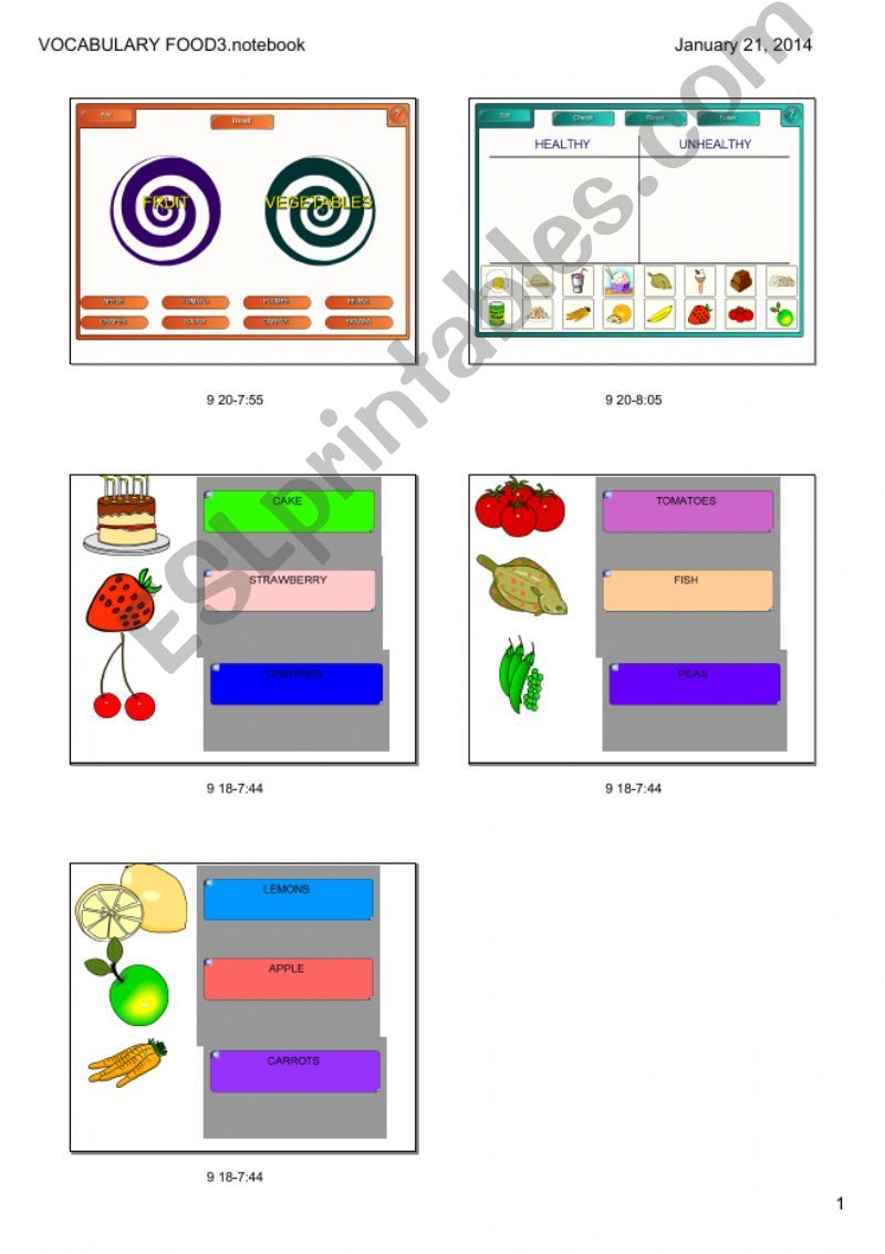 Vocabulary food powerpoint