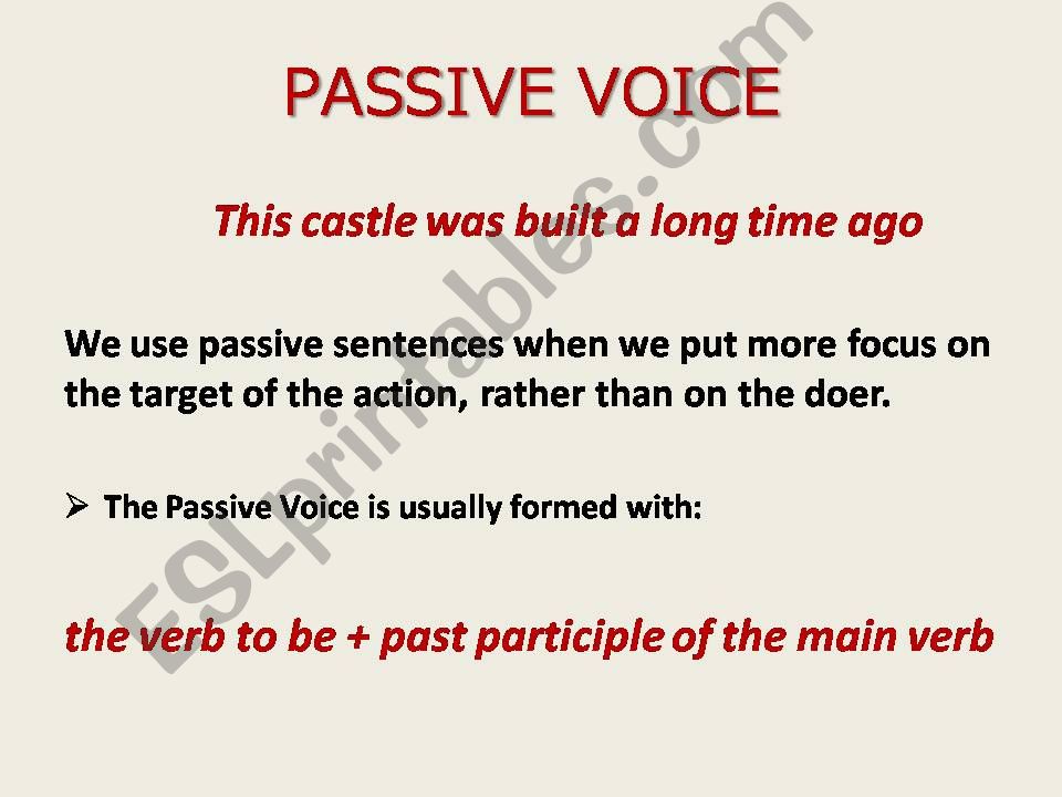 Impersonal Passive Voice powerpoint