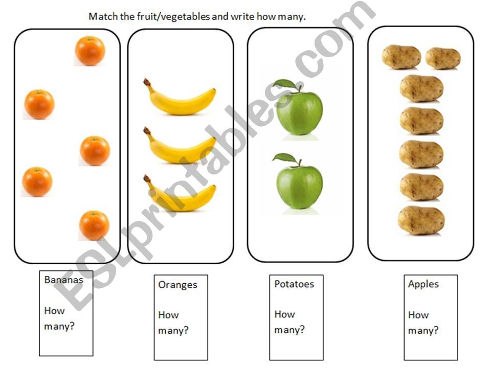 Fruit/vegetable match and count