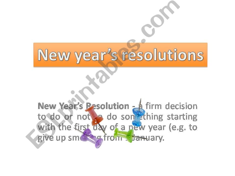 New years resolutions part I powerpoint