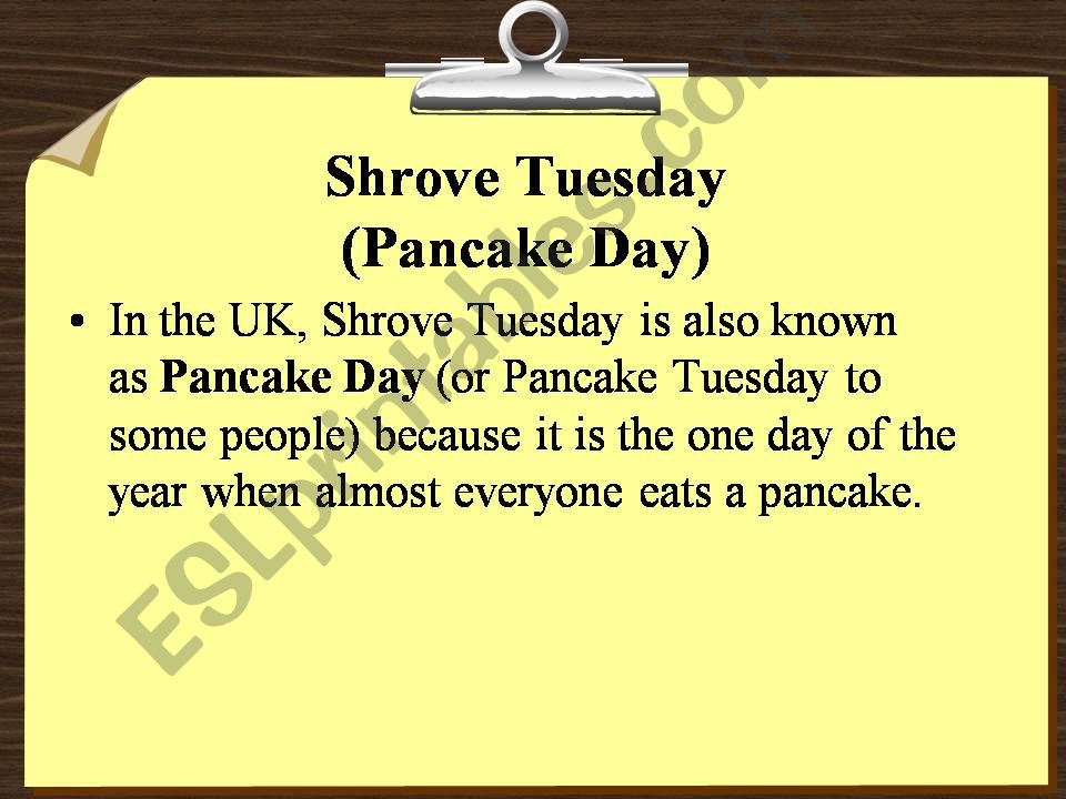 Pancake Day in the UK powerpoint