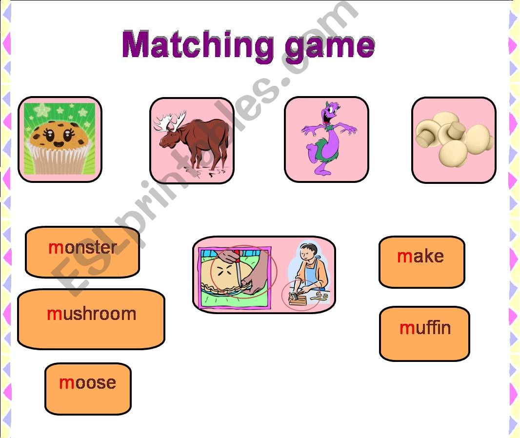 M Phonics Matching Game powerpoint