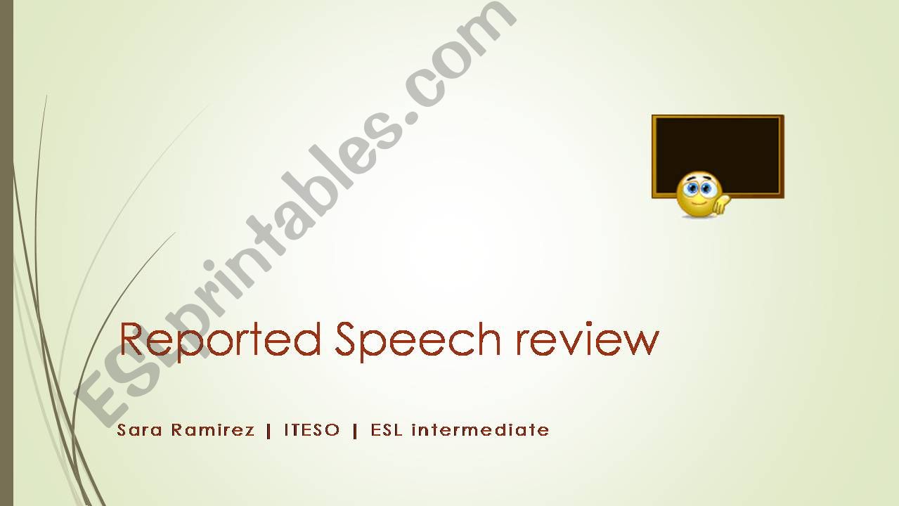Reported Speech Review powerpoint