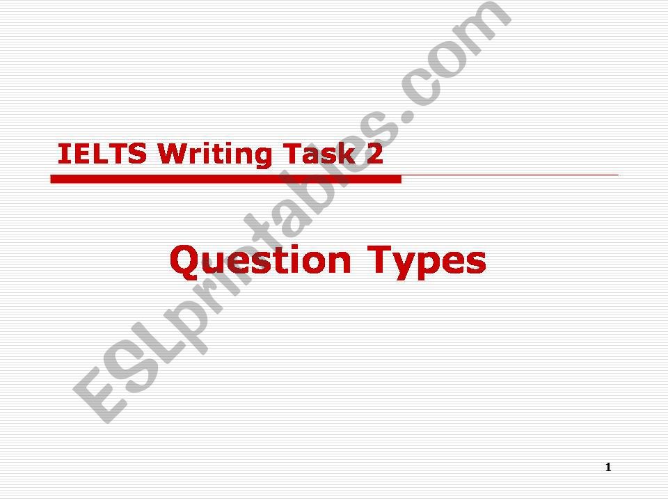 IELTS Essay Task 2 Question Types