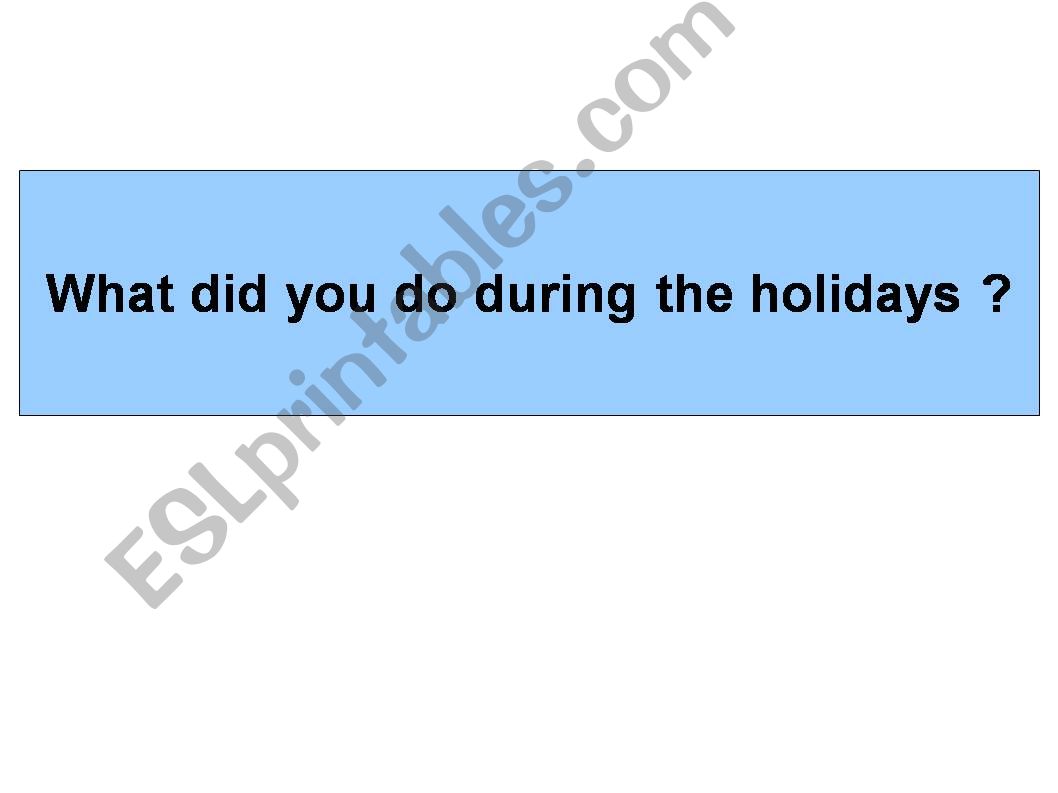 What did you do during the winter holdays ?