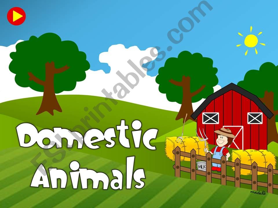 Domestic animals - vocabulary *with sound* (1/2)