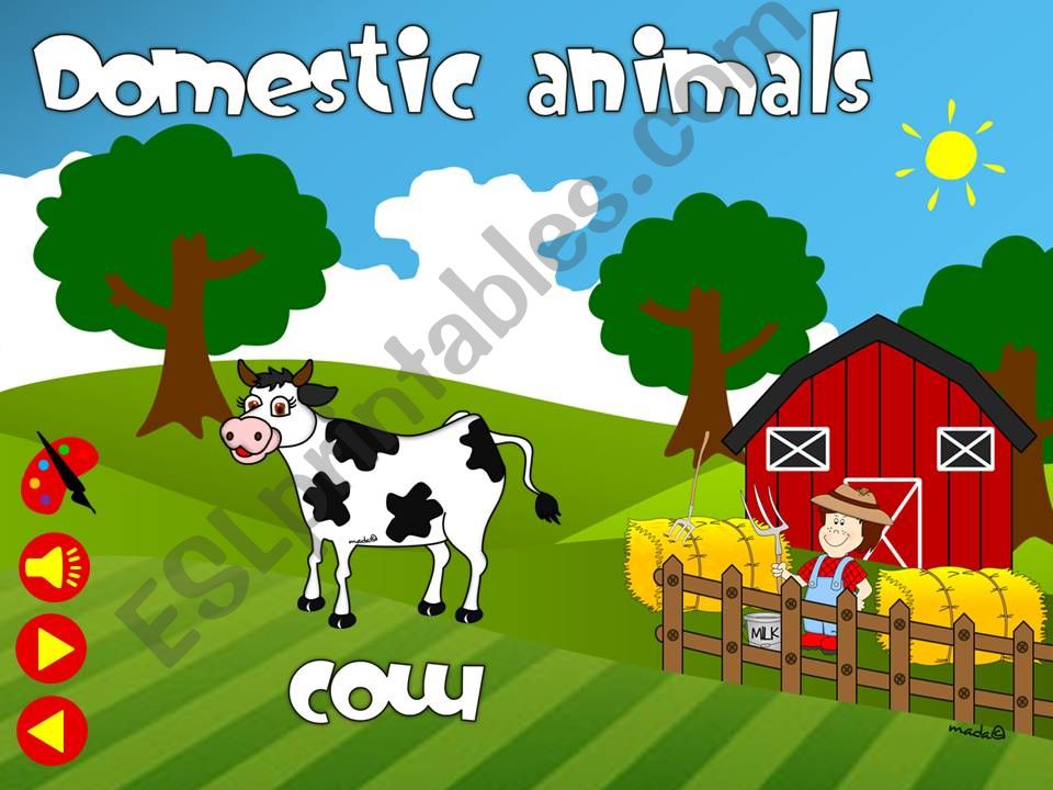 Domestic animals - vocabulary *with sound* (2/2)