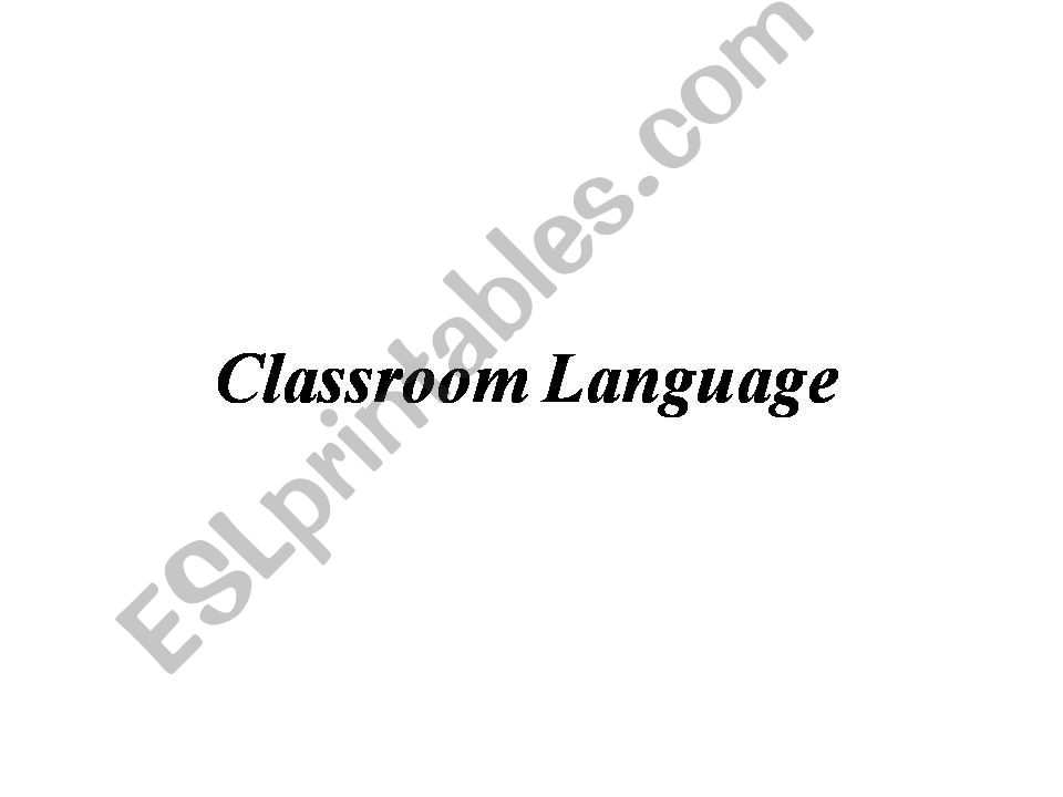 Classroom language  powerpoint