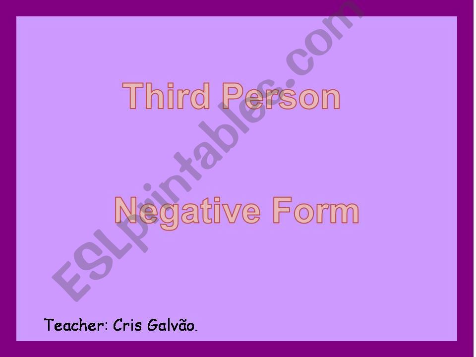 Third person negative form powerpoint
