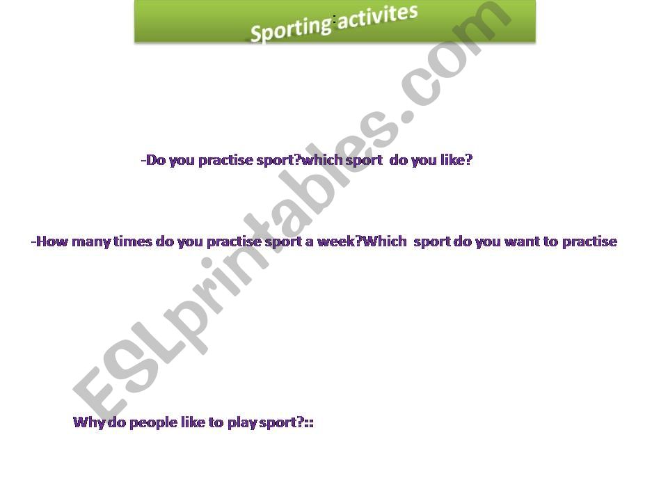 benefits of sport powerpoint