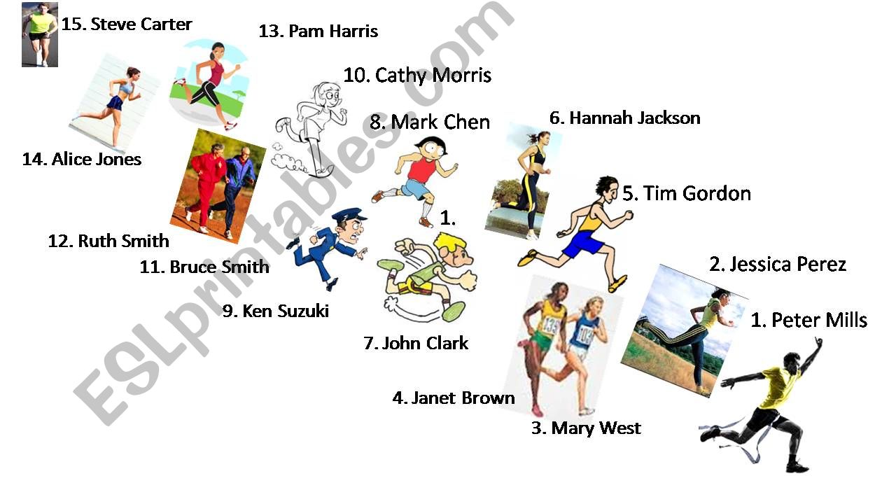 Ordinal Numbers Running Race powerpoint