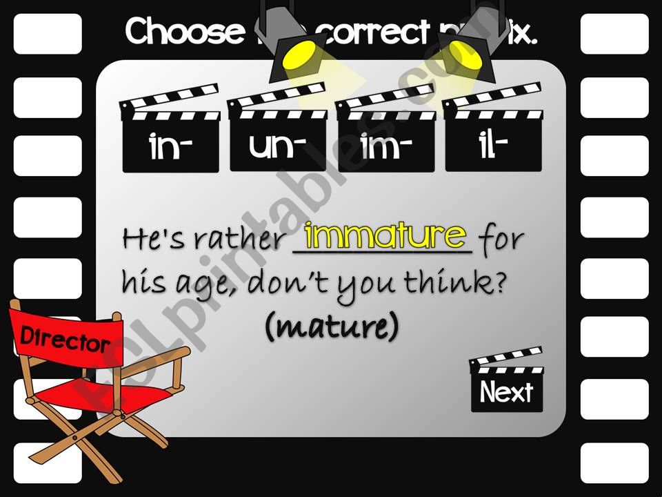 Negative prefixes - game (2/2)