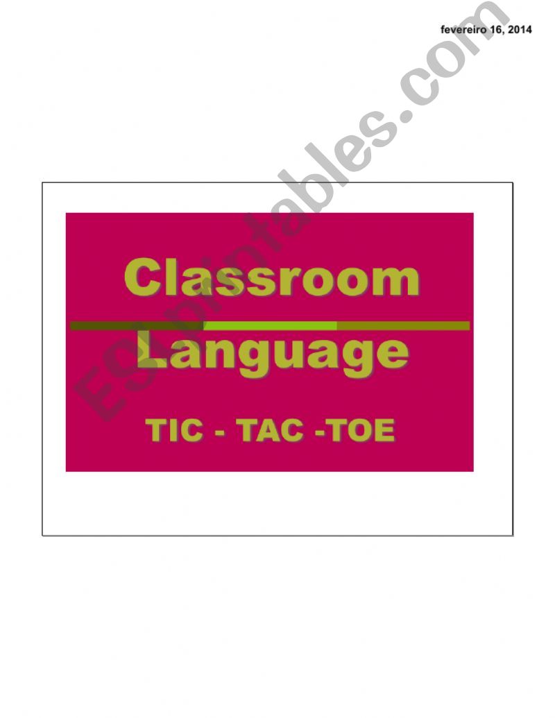 CLASSROOM LANGUAGE powerpoint