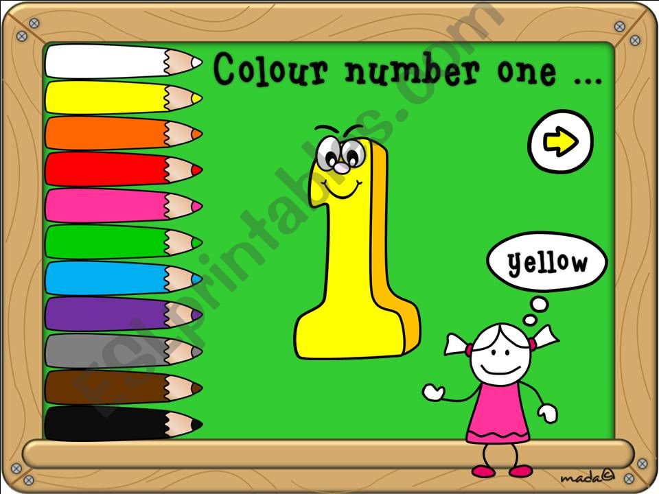 Numbers 1-20 and colours (1/3)